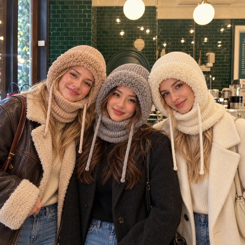 MerryBao 3-in-1 Plush Beanie